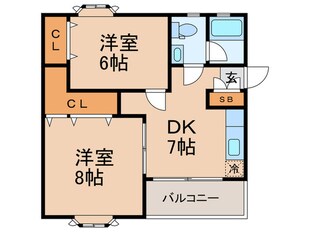 大谷口コーポの物件間取画像